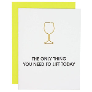 Need to Lift Today Paper Clip Letterpress Greeting Card - The Collective Park City