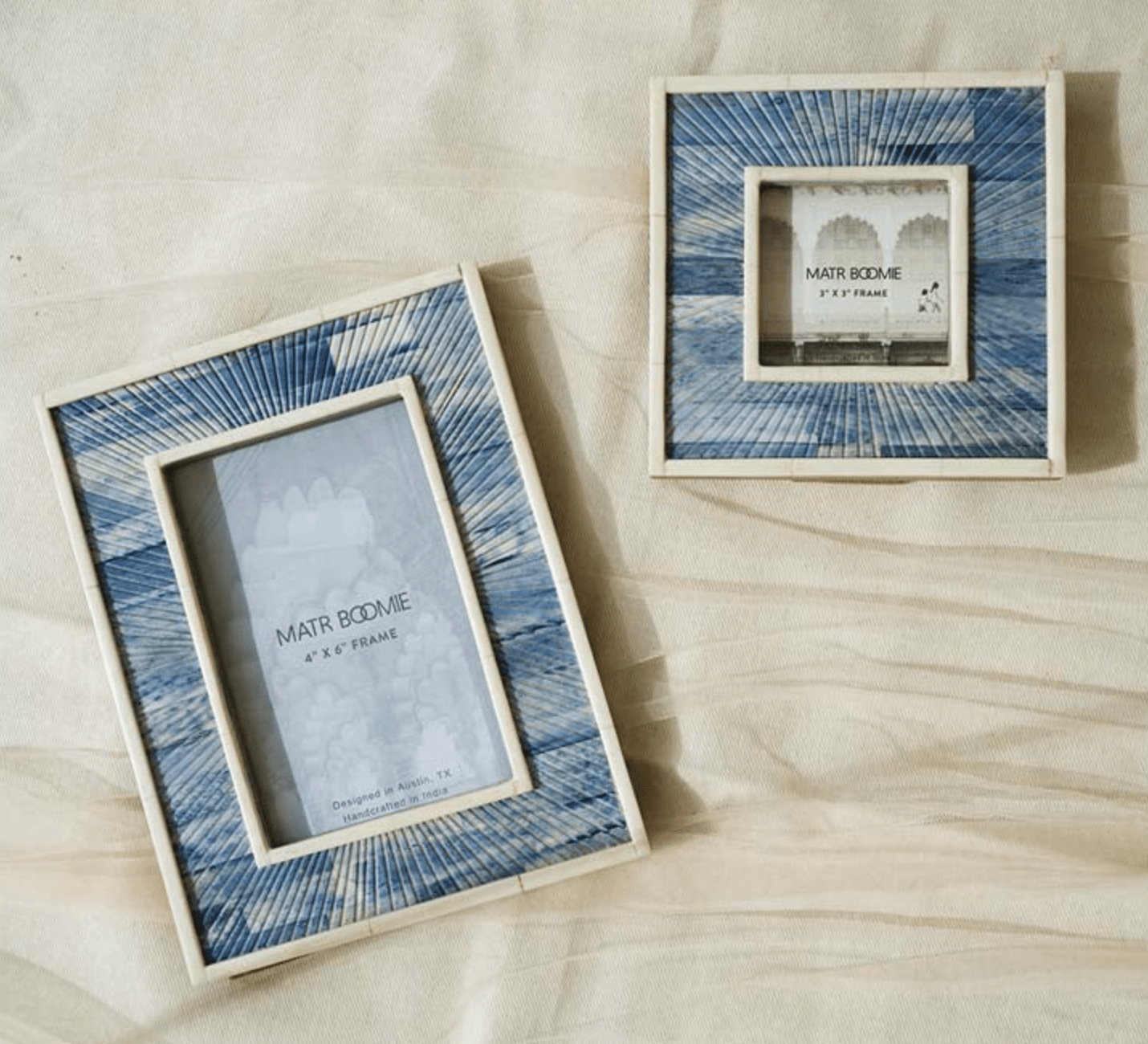 Neela 3x3 Picture Frame - Carved Bone - The Collective Park City