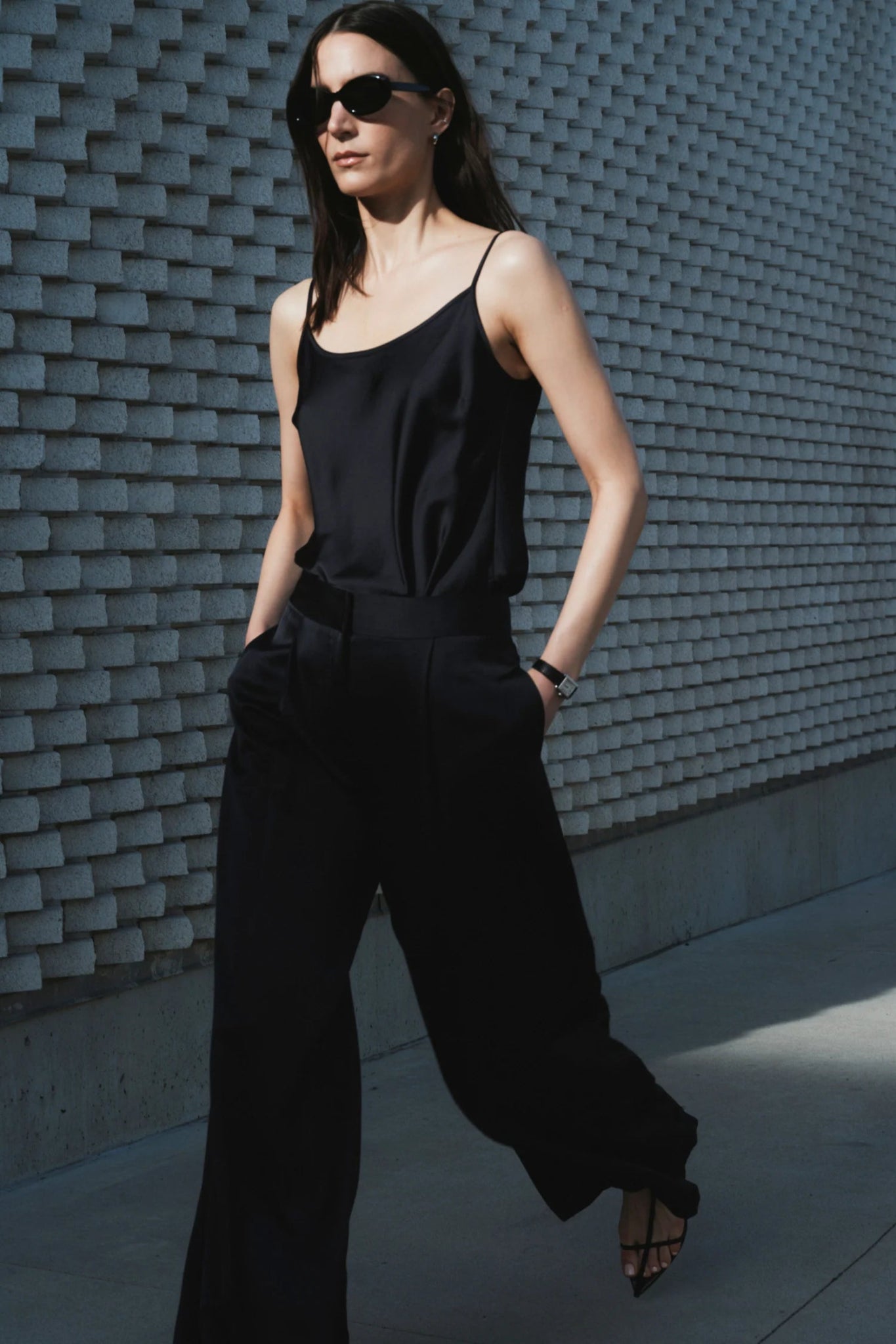 Neve Wide Leg Trouser Pant - Black - The Collective Park City