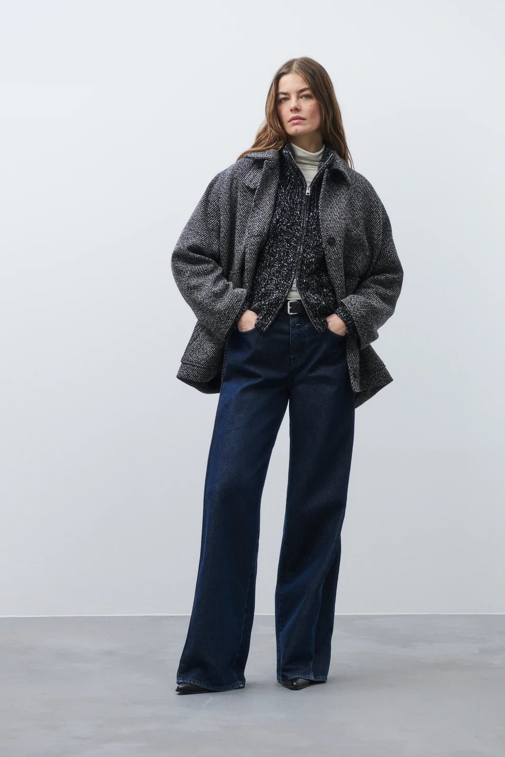 Nikka Wide Leg Jean - Dark Blue - The Collective Park City