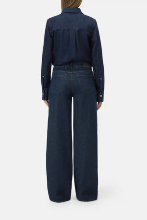 Nikka Wide Leg Jean - Dark Blue - The Collective Park City