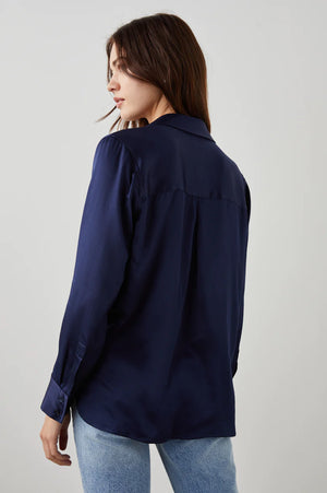 Nissa Button Down Top - Navy