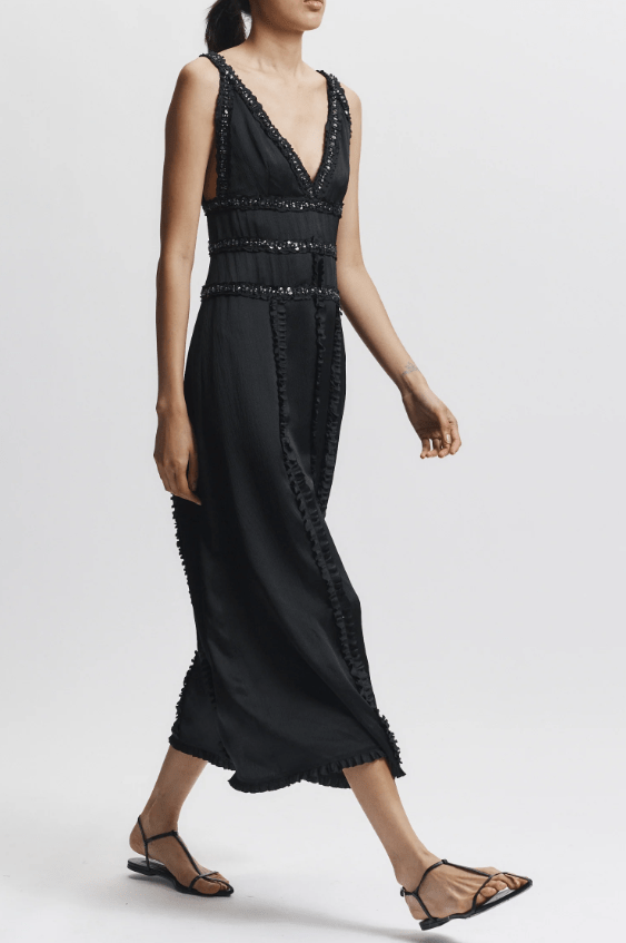 Nola Embellished Silk Dress - The Collective Park City