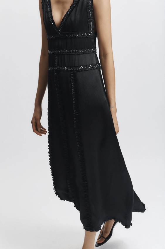 Nola Embellished Silk Dress - The Collective Park City