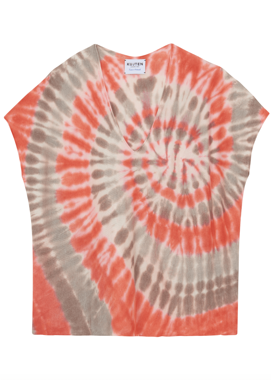 Nosy Oversized Vneck Cashmere Top - Hibiscus Tie - Dye - The Collective Park City