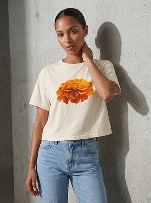 Not In Bouquets - Marigold Cropped Tee - The Collective Park City