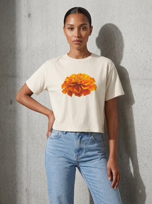 Not In Bouquets - Marigold Cropped Tee - The Collective Park City