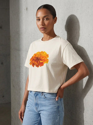 Not In Bouquets - Marigold Cropped Tee - The Collective Park City