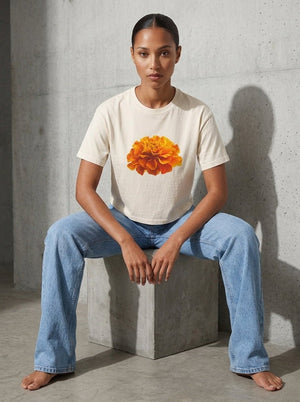 Not In Bouquets - Marigold Cropped Tee - The Collective Park City