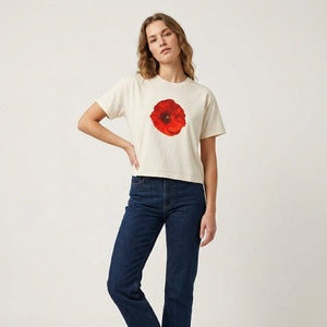 Not In Bouquets - Poppy Cropped Tee - The Collective Park City
