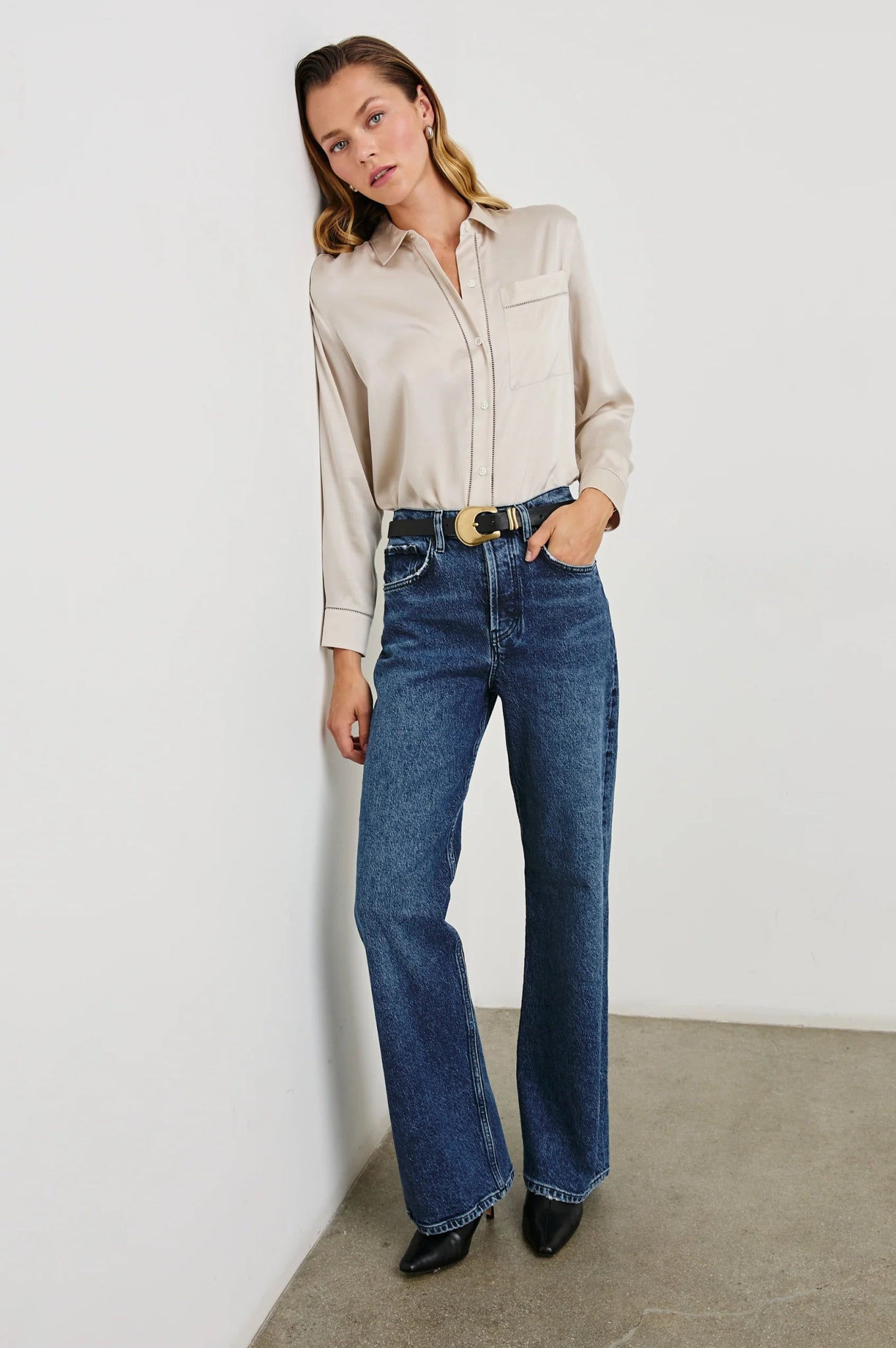 Oak Silk Button Down Top - The Collective Park City