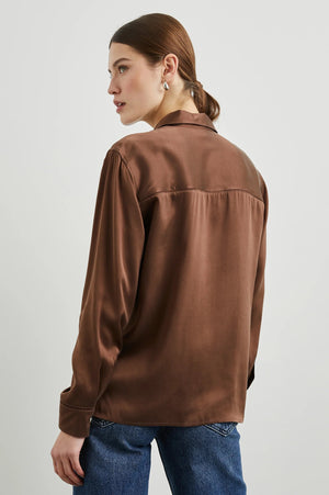 Oak Silk Button Down Top - The Collective Park City