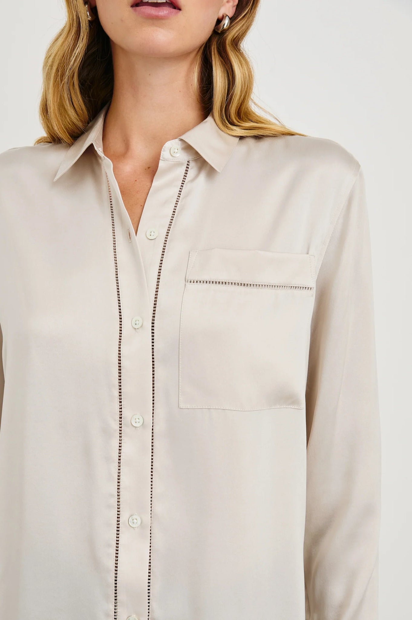 Oak Silk Button Down Top - The Collective Park City