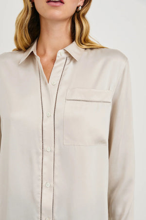 Oak Silk Button Down Top - The Collective Park City