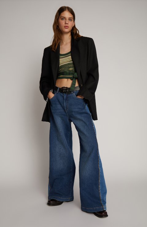 Obbia Zipper Patchwork Jeans - The Collective Park City