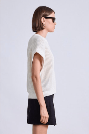 Olivia Linen Vest - Cream - The Collective Park City