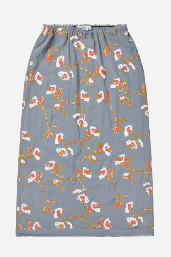 Omi Sequin Embroidered Midi Skirt - The Collective Park City