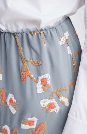 Omi Sequin Embroidered Midi Skirt - The Collective Park City