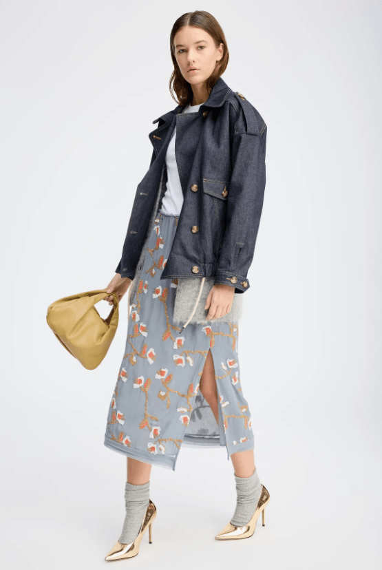 Omi Sequin Embroidered Midi Skirt - The Collective Park City