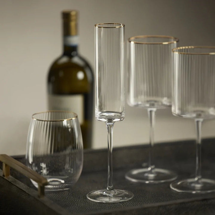 Optic Champagne Flute with Gold Rim - The Collective Park City