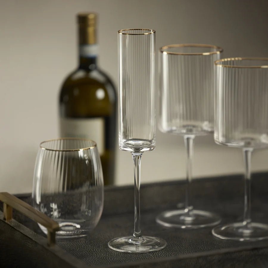Optic Champagne Flute with Gold Rim - The Collective Park City