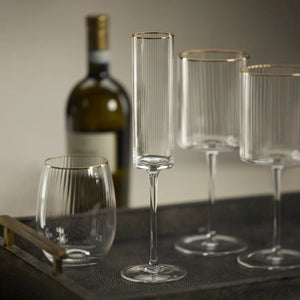 Optic Champagne Flute with Gold Rim - The Collective Park City