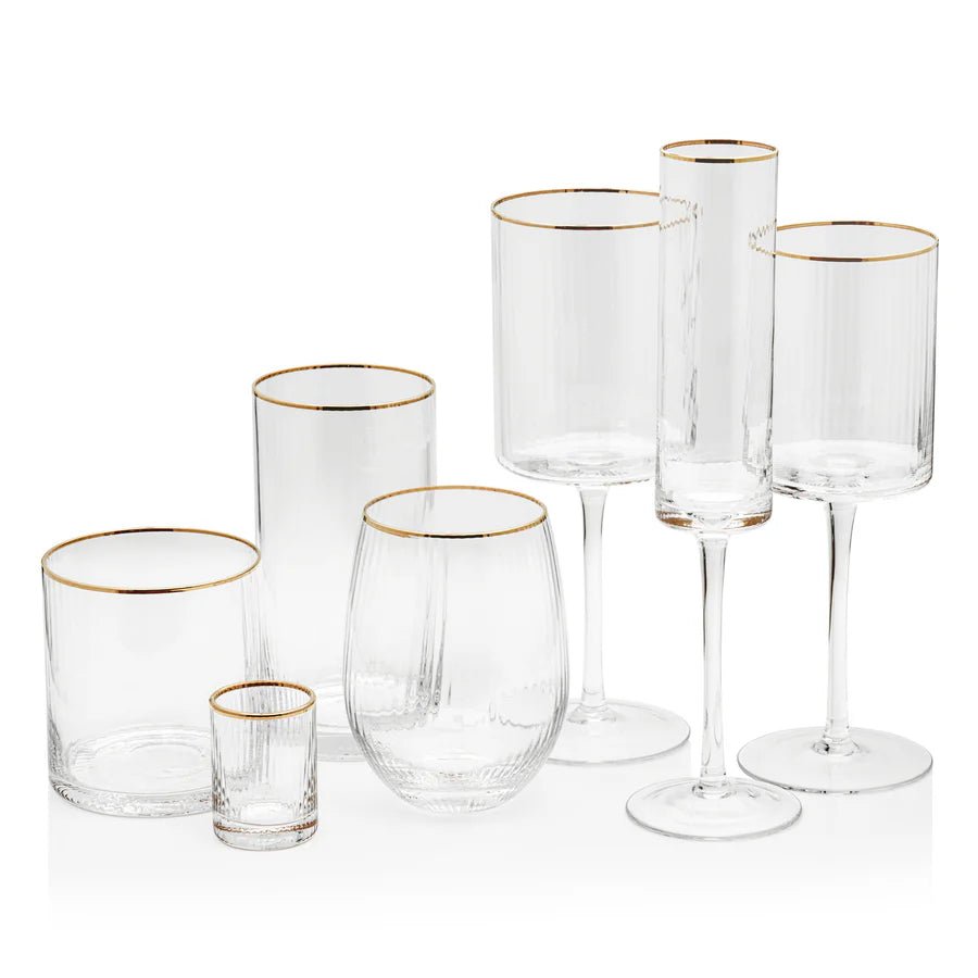 Optic Champagne Flute with Gold Rim - The Collective Park City