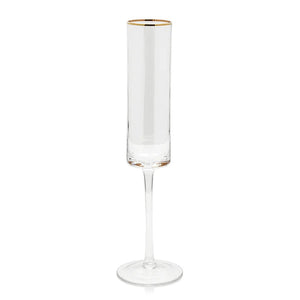 Optic Champagne Flute with Gold Rim - The Collective Park City