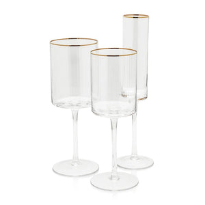 Optic Champagne Flute with Gold Rim - The Collective Park City