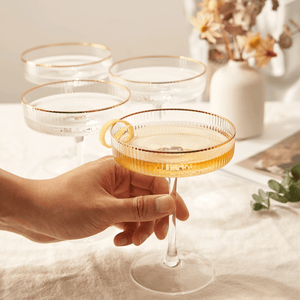 Optic Gold Lined Coupe Cocktail Glass - The Collective Park City