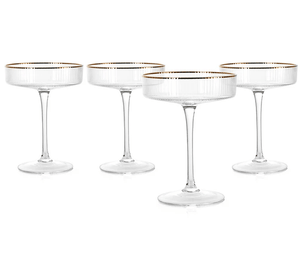 Optic Gold Lined Coupe Cocktail Glass - The Collective Park City