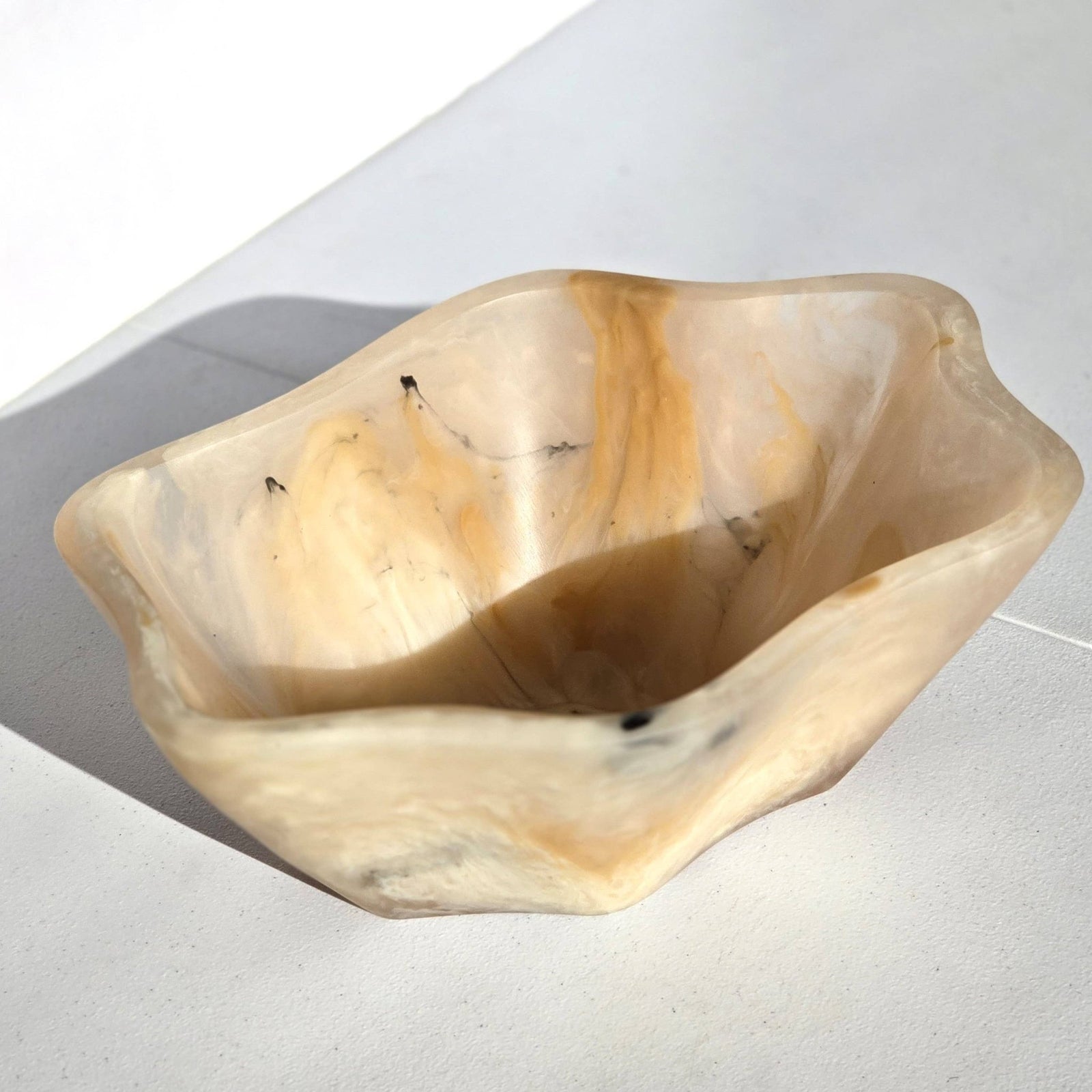 Organic Shape Resin Bowl - Cream Mix - The Collective Park City