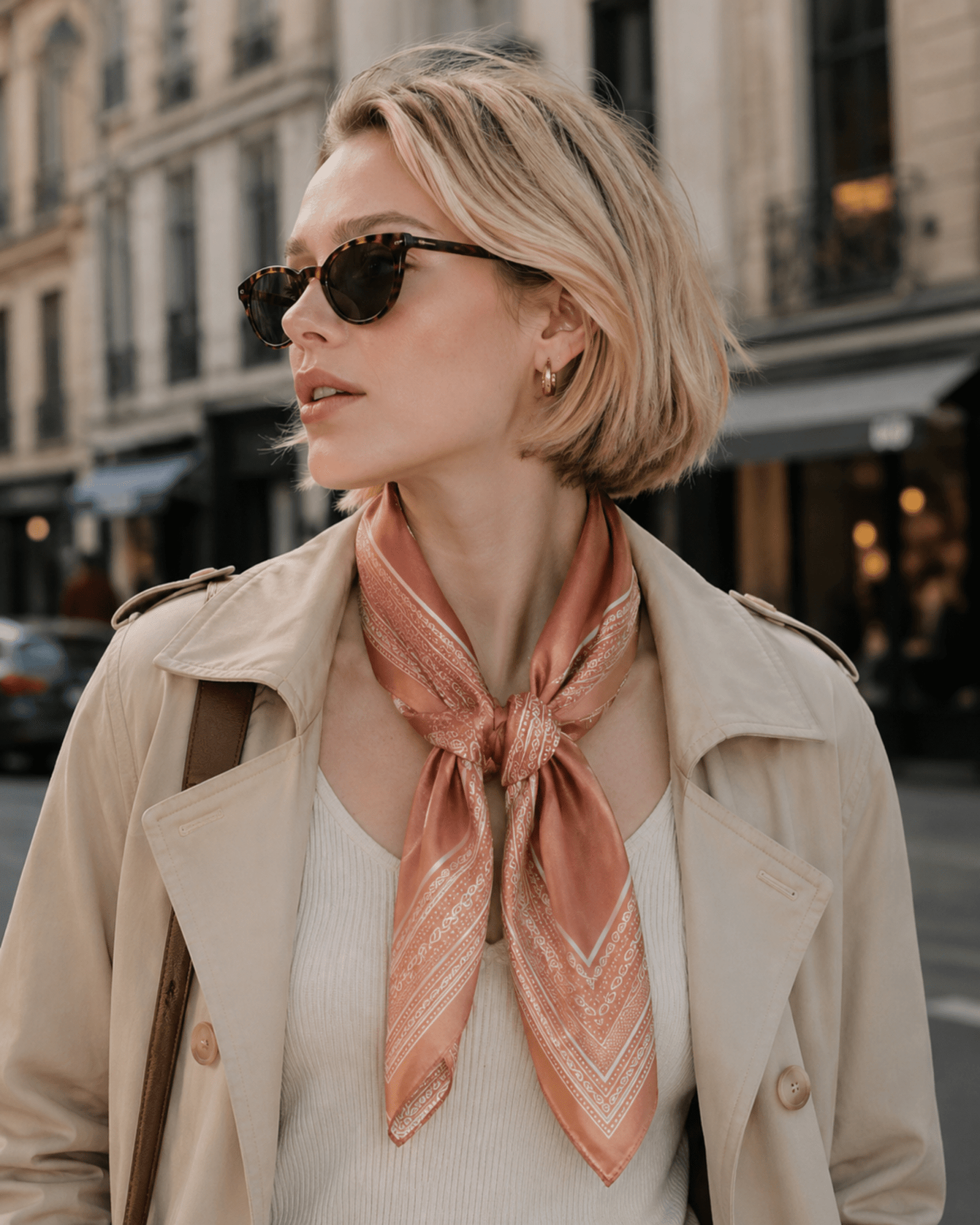 Paisley Border Print Satin Silk Square Scarf - The Collective Park City