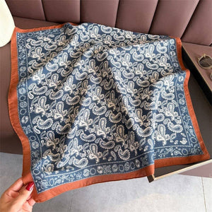 Paisley Print Square Scarf: MING BLUE - The Collective Park City