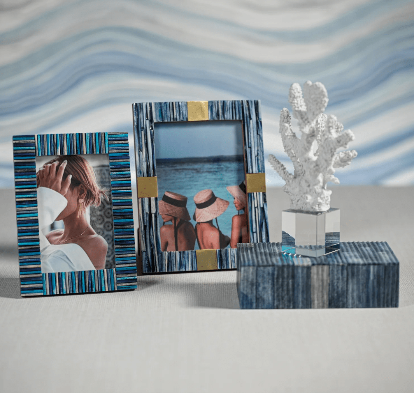 Palermo Blue Bone Inlay Picture Frame - 5x7 - The Collective Park City