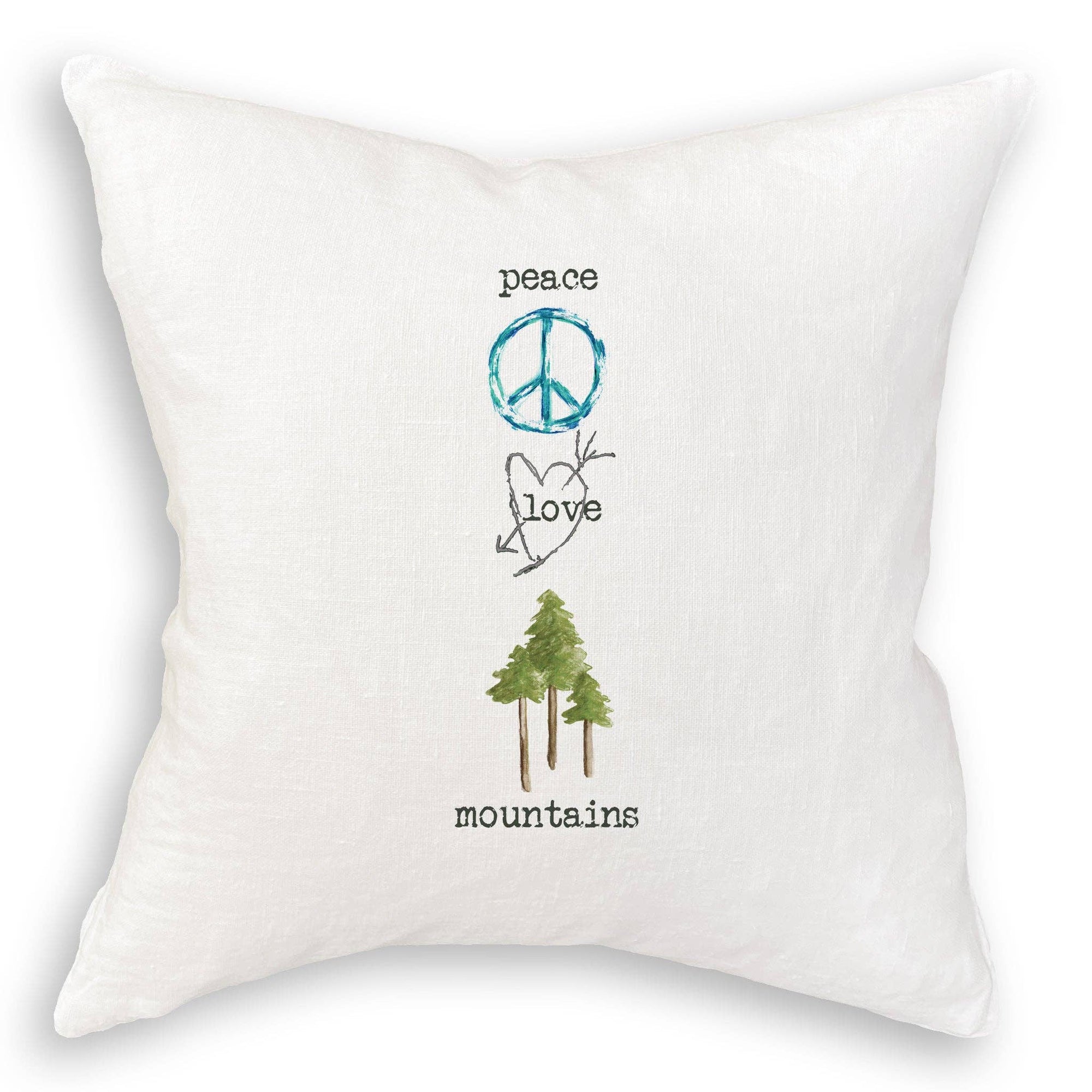 Peace Love Mountains: White Guest Towel / No, Keep Words / - The Collective Park City