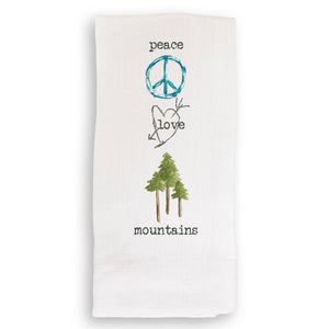 Peace Love Mountains: White Guest Towel / No, Keep Words / - The Collective Park City