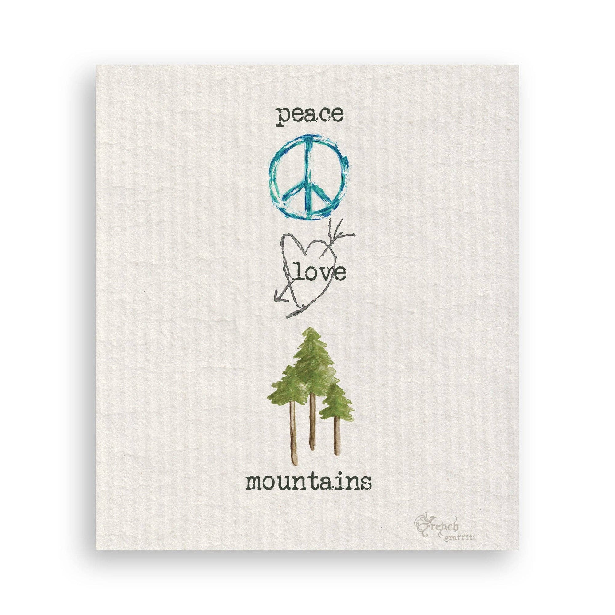 Peace Love Mountains: White Guest Towel / No, Keep Words / - The Collective Park City