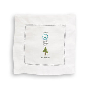 Peace Love Mountains: White Guest Towel / No, Keep Words / - The Collective Park City