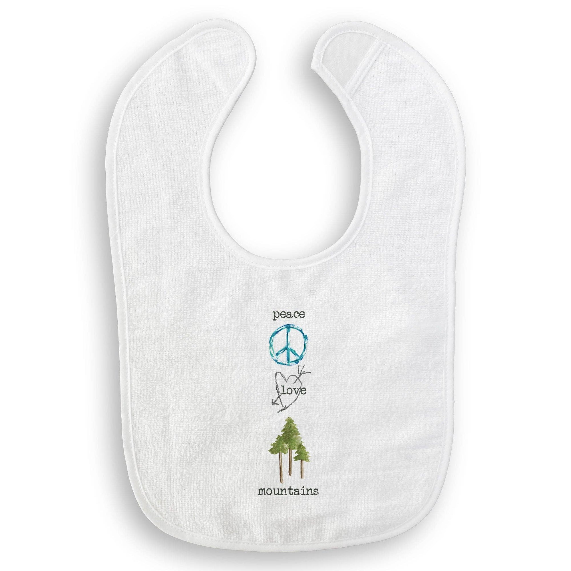 Peace Love Mountains: White Guest Towel / No, Keep Words / - The Collective Park City