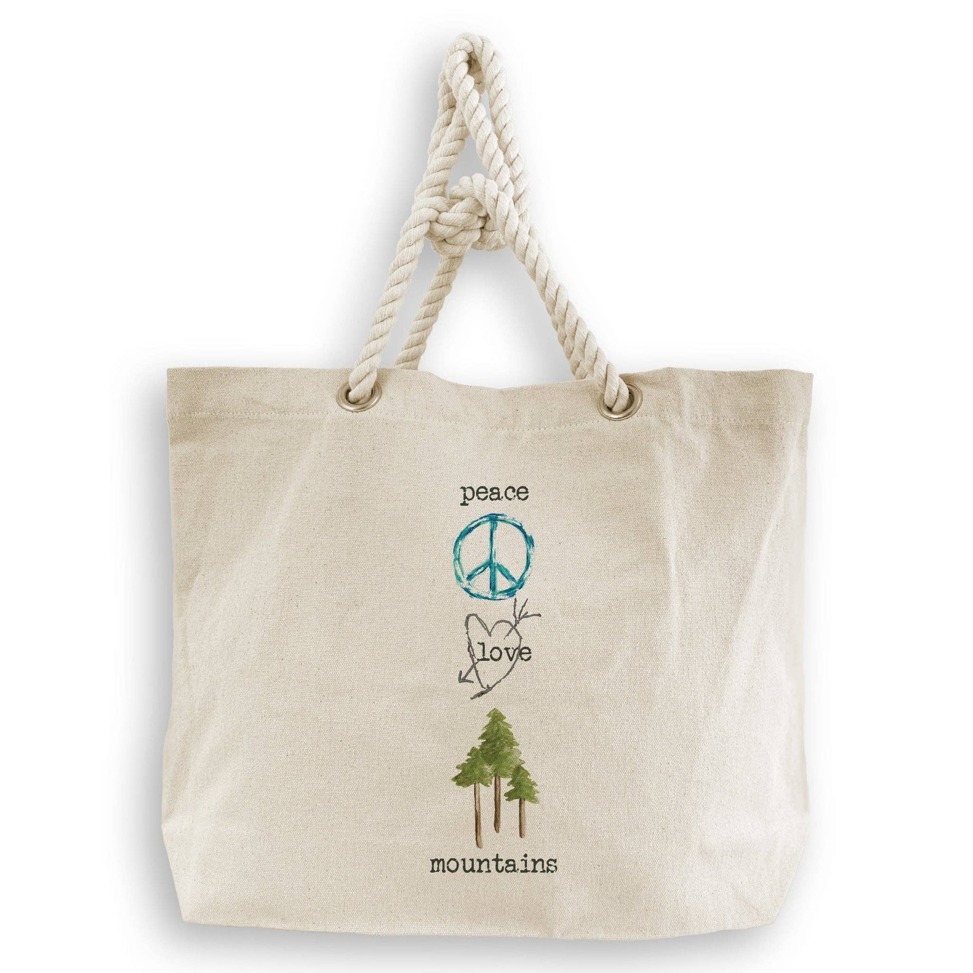 Peace Love Mountains: White Guest Towel / No, Keep Words / - The Collective Park City