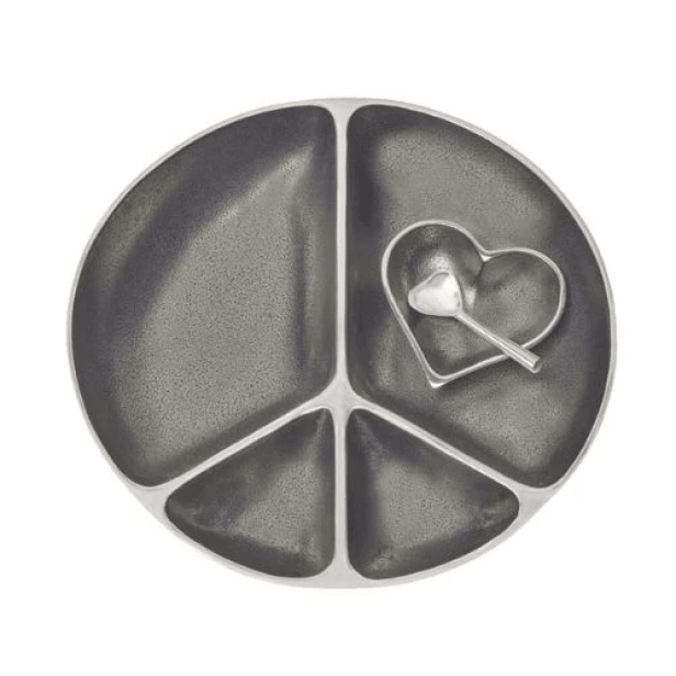 Peace Serving and Dip Bowl with Heart Dish and Heart Spoon - The Collective Park City
