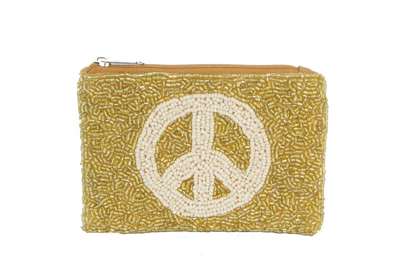 Peace Sign Beaded Coin Purse - The Collective Park City