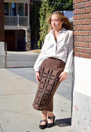 Pencil Skirt with Geometric Cutouts - The Collective Park City