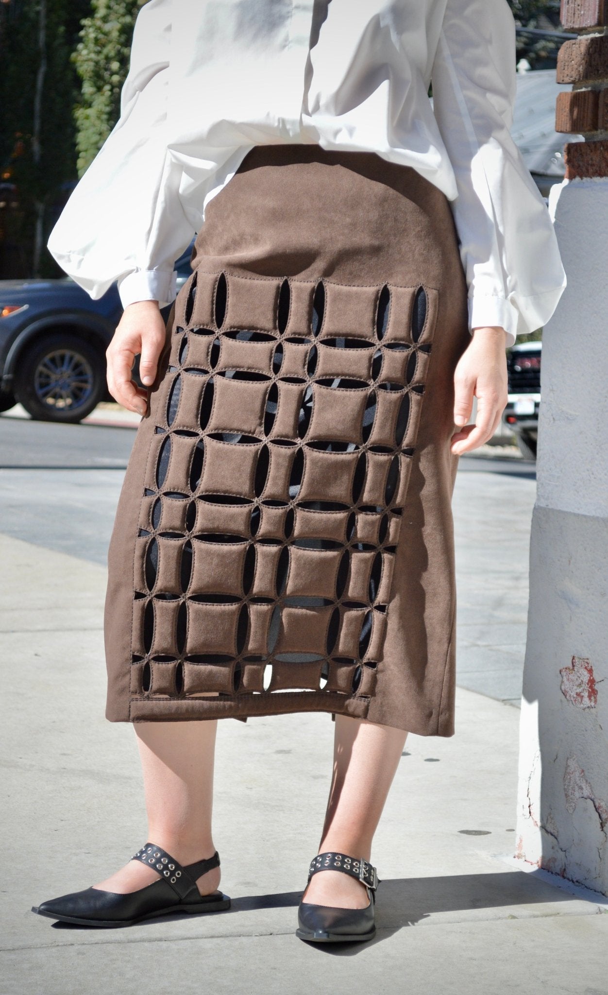 Pencil Skirt with Geometric Cutouts - The Collective Park City