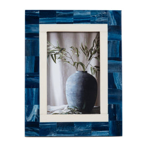 Photo Frame - Blue Resin Modern Geometric Border, 5x7 in. - The Collective Park City