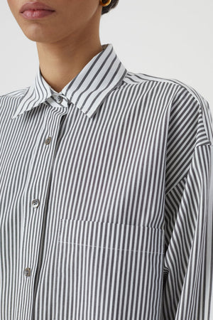 Pin - Striped Blouse - Charcoal - The Collective Park City