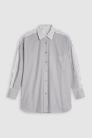 Pin - Striped Blouse - Charcoal - The Collective Park City