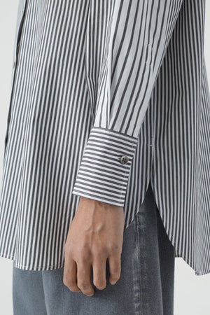 Pin - Striped Blouse - Charcoal - The Collective Park City