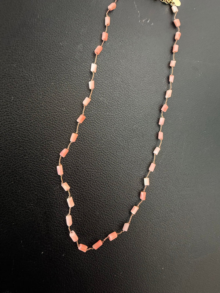 Pink Coral Knotted Choker Necklace - The Collective Park City